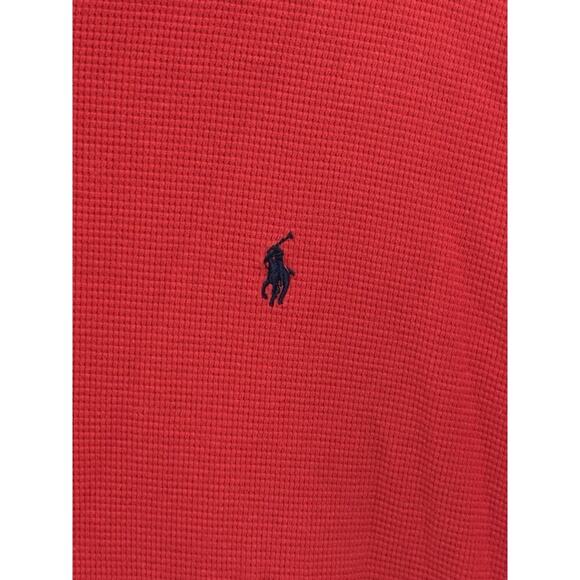 Polo Ralph Lauren Thermal Shirt 2XL Red V Neck Long Sleeve Pony Mens New EUC - Picture 5 of 8